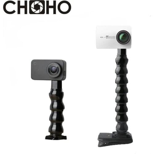 Snake arm hose base 1/4 screw Flex Mount 4 8 12 sections Adjustable Neck For Gopro Hero 7 6 5 8 9 Xiaomi Yi 4K SJCAM Accessories