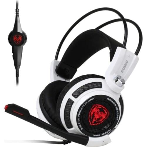 Somic G941 7.1 Virtual Surround Sound Gaming Headset USB Vibration Game Headphone LED Light with Microphone for Computer pc Game