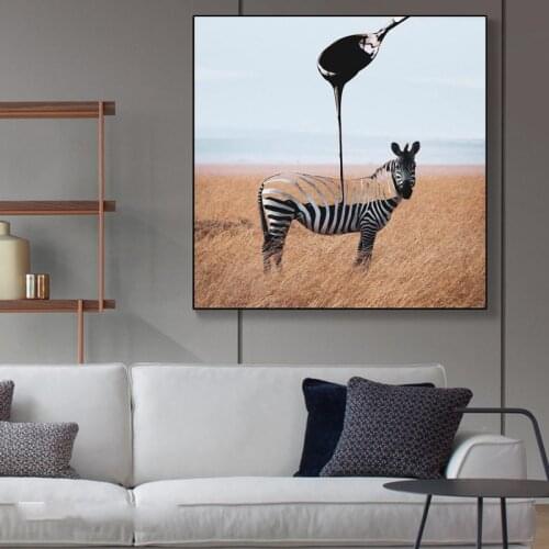 Creative Animal Zebra Canvas Painting Living Room Wall Art Posters Prints Pictures Modern Bedroom Home Decoration Painting