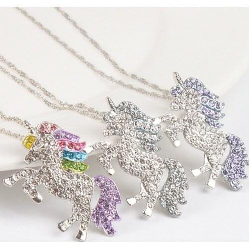 Pendant necklace vintage reiki pendant necklace women unicorn necklace For Women Baby Gifts Unicorn Animal pendant female