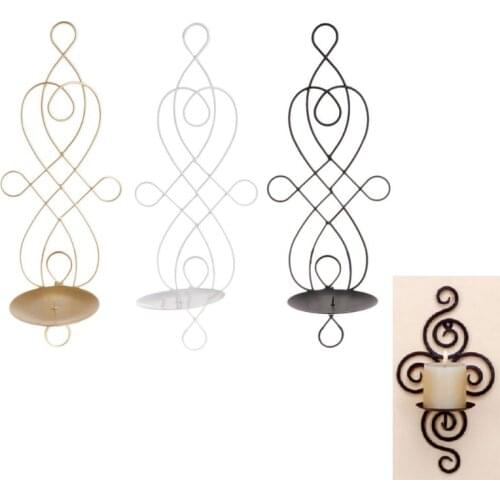 Chinese knot wall hanging candlestick Metal Iron Candlestick Hanging Wall Sconce Candle Holder Home Decor Ornaments