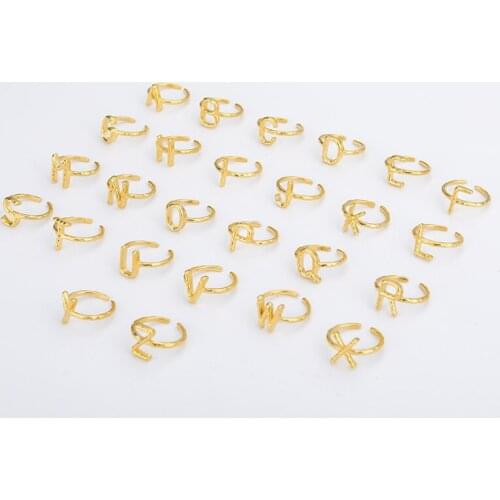 Stainless Steel Initial A-Z Letters Rings For Women Gold Silver Color Adjustable Initial Rings Gift Friendship Fashion Jewelry