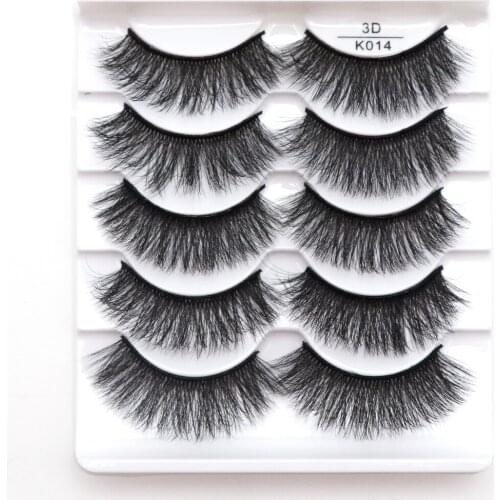 5 Pairs Mink Eyelashes Natural Dramatic Volume Eyelashes Extension Thick Long 3D False Eyelashes