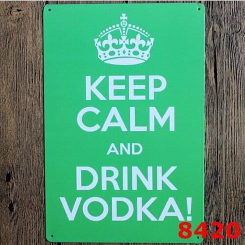 Tin Sign Wall Decor Metal Bar Poster Beer Vodka Cool Motivational Keep Calm 20x30CM