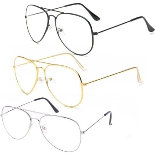 Large Fashion Retro Metal Clear Lens Glasses Designer Tear Drop Frame Eyeglasses New