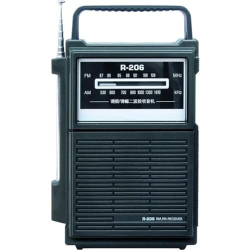 Portable semiconductor FM/AM radio elderly old radios DC power supply large battery broadcast with headset jack big horn speaker