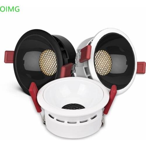 Dimmable Recessed Anti Glare COB LED Downlights 9W/12W/15W/18W/20W Ceiling Spot Lights AC90~260V Background Lamp Indoor Lighting