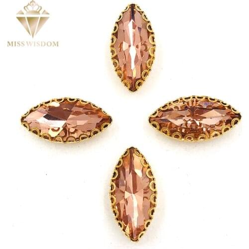 7X15mm Water red Horse eye sew on rhinestones gold base with hole lacy claws glass crystal rhinestone Diy garment accessories