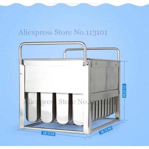 Durable Pop Popsicle Mold Tray Pan Frozen Ice Lolly Mould Stainless Steel 40pcs/Set with Stick Holder
