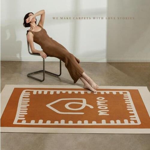 Light Luxury Modern Morocco Carpet for Living Room Modern Orange Geometric Non-Slip Floor Area Rugs Kids Bedroom Play Mat