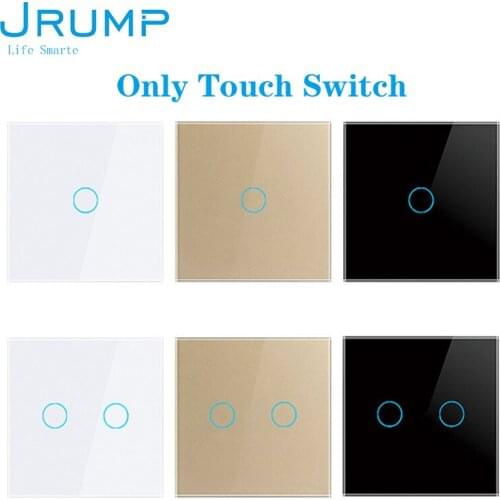 EU Standard Touch Switch, lighting Interruptor switches Wall Touch Switch, AC110-220V Luxurious Tempered Glass Panel