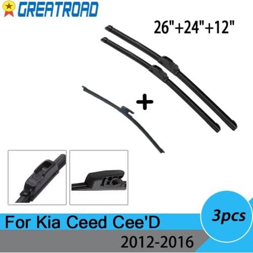 Windshield Windscreen Wiper Blades For Kia Ceed Cee'D 2012 2013 2014 2015 2016 Front Rear Window Wiper Blade Accessories
