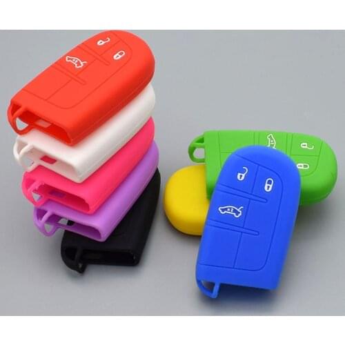 Silicone key cover cap case set shell protect for Jeep Renegade Cherokee Grand Cherokee DODGE JCUV 3 button remote key