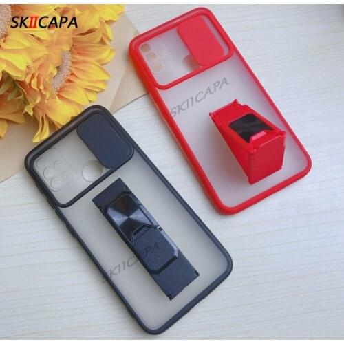 Slide Camera Lens Protection Clear Phone Case For Motorola G10 Power G30 G20 G10 G9 Play E7 Plus Silicone Stand Matte Back Cover