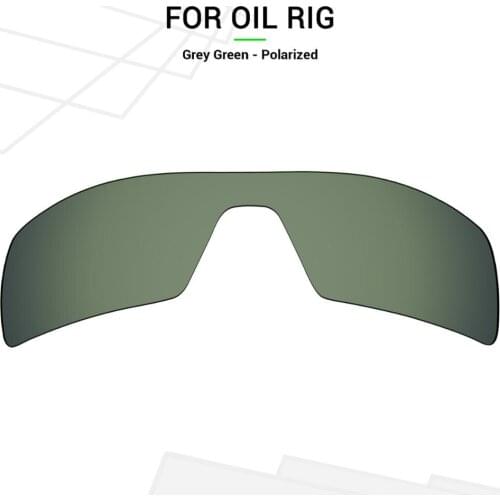 Mryok POLARIZED Replacement Lenses for Oakley Oil Rig Sunglasses Grey Green