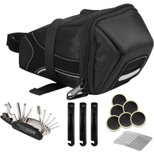 Bicycle Saddle Bag Bike Seat Pack Bag 16 In 1 Bike Repair Tool Kits Bicycle Multi Function Repairing Tool Kit