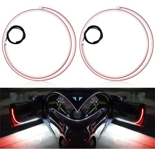 Led Car Door Light Strip 120cm Strobe Warning Streamer Welcome Lamp Waterproof Auto Decorative Ambient Atmosphere Lights 12v New