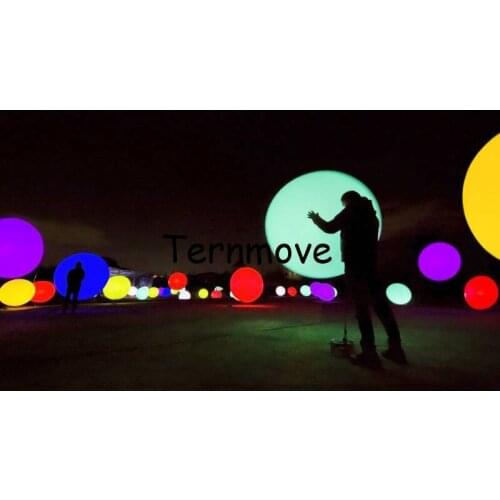 Sound control led glow ground balloon helium balloons LED lighting balloon for resuce, stage, restaurant inflatable beach ball