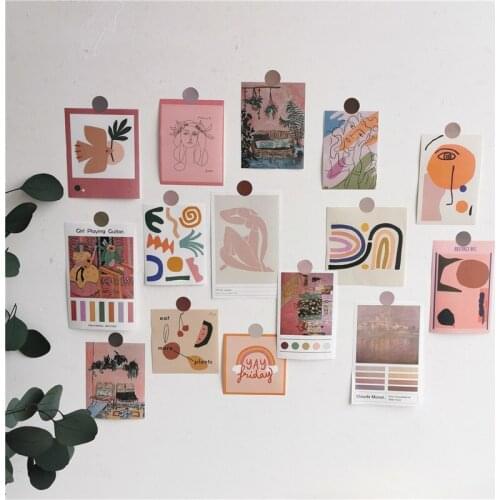 Ins Nordic Vintage Oil Painting Poster Paper Abstract Art Background Wall Sticker Diy Decorative Cardstock Photo Props 30 Sheets