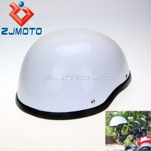 ABS Plastic White FRP Vintage Motorcycle Accessories Half Safety Helmets Retro Open Face Helmet Adjustable Free Size Helmet