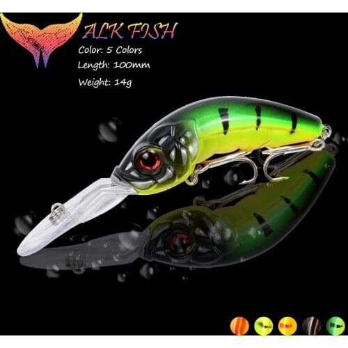 WALK FISH 1PCS 100mm/14g Fishing Lure Crankbait Shrimp Minnow Wobblers Sinking Hard Lures 3D Eyes Bait Bass Crap Fishing Tackle