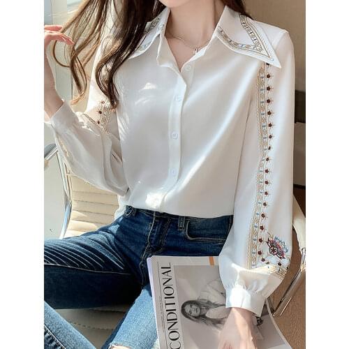 XISTEPS Women's Shirts With Embroidery