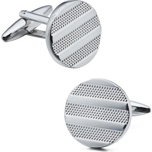 Simple Mens Shirt Metal Cufflinks for Wedding Party Accessories Round Cuff Links Best Gift for Friends