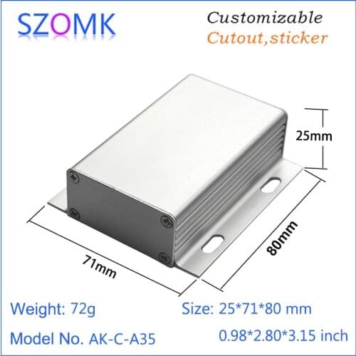 10 pcs/lot 25(H)x70(W)x80(L) mm small-size silver wall-mounting aluminium electronic enclosure which is inexpensive and good