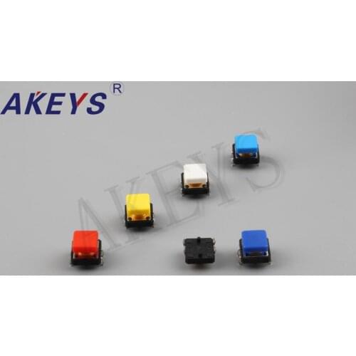10PCS TS-G009 12*12*7.3 Vertical withput column tact switch 4 pin DIP type 5 colors cover