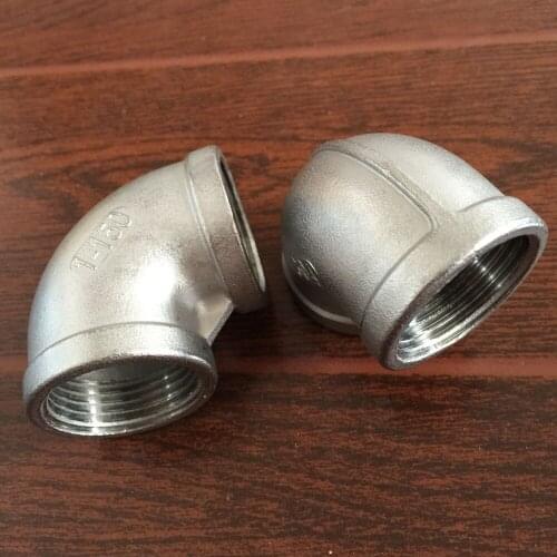 2pcs 1"BSP Elbow 90 Degree Angled Stainless Steel 304 Female Threaded Pipe Fitting