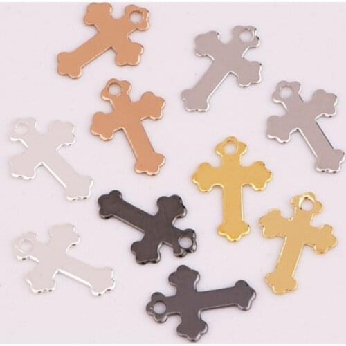 20pcs/lot zhu ru 6*8mm Religious amulet cross Jesus believers DIY Handmade Jewelry Making Keychains Bag Accessories