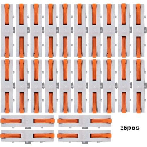 25pcs Lever-Nut Compact Wire Conductor Connector- DIY Splicing into 2/3/4/6 Way Butt Terminal Connectors for 28-12 AWG