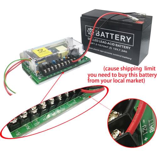 AC 110-240V DC 12V5A Back Up Battery Function Switching Door Lock Access Control Power Supply