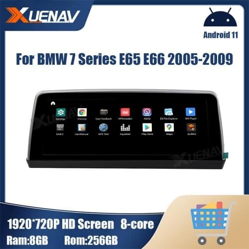 8 256GB Android 11 GPS navigation For BMW 7 Series E65 E66 2005 2006 2007 2008 2009 car stereo multimedia player tape recorder