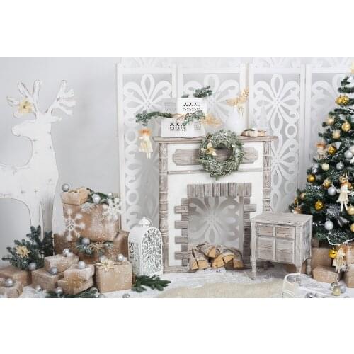 White Christmas tree photography backdrops indoor family baby picture background photo booth props party decor home studio