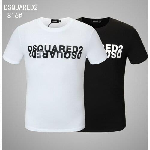 Free Shipping DSQUARED2 Men d2 Printed Letters shirt Round Neck Short Sleeve Street Hip Hop Pure Cotton Tee T-Shirt M-XXXL