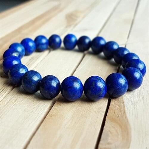 10mm Lapis Lazuli Gemstone Handmade Mala Bracelet Tibetan Wristband Buddhism Spiritua Chakra Prayer Yoga Religious