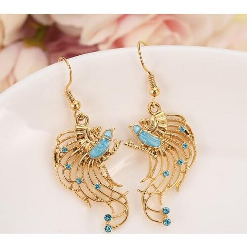Cz gold drop Earrings rhinestone Crystal animal bird Earrings for Girls Women Fashion Earrings Bijoux gifts charms mother gift