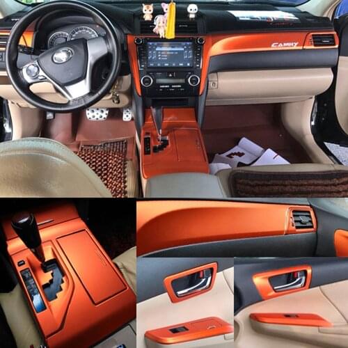 For Toyota Camry XV50 2012-2016 Interior Central Control Panel Door Handle 5DCarbon Fiber Stickers Decals Car styling Accessorie