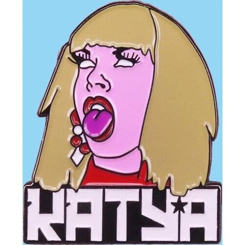 Katya RuPauls Drag Race Drag Queen Enamel Brooch Pins Badge Lapel Pin Brooches Alloy Metal Fashion Jewelry Accessories
