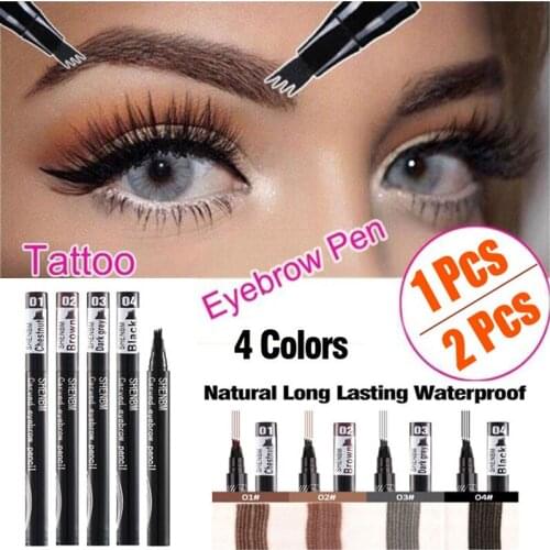 4 Colors Fashion Eyebrow Inkpen Four Fork Claw Head Liquid Eyebrow Pencil Long Lasting Waterproof Eyeliner Eyes Shadow Makeup