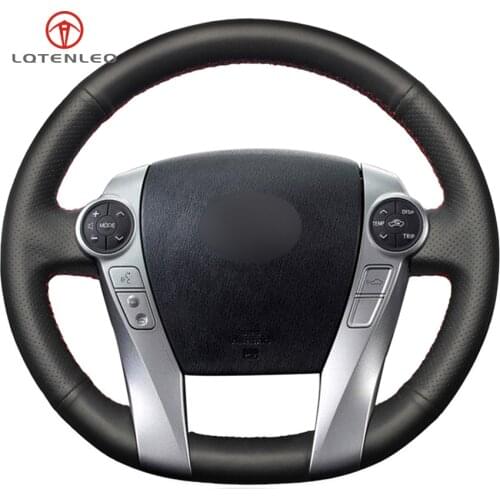 LQTENLEO Black Artificial Leather Steering Wheel Cover For Toyota Prius 30(XW30) 2009-2015 Prius C(US) V(US) 2012-2017 Aqua 2014