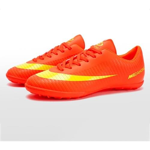 TaoBo Turf Indoor Black Orange Men Soccer Shoes Lace Up Male Kids Cleats Training Football Sneakers Dropshipping Man Trainer Gym