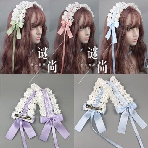 Japanese-style SOFT Girl Lolita Lace Hair Accessories CAT And LOVE Letter Lolita Lolita Hair Band Headdress Angel Handle