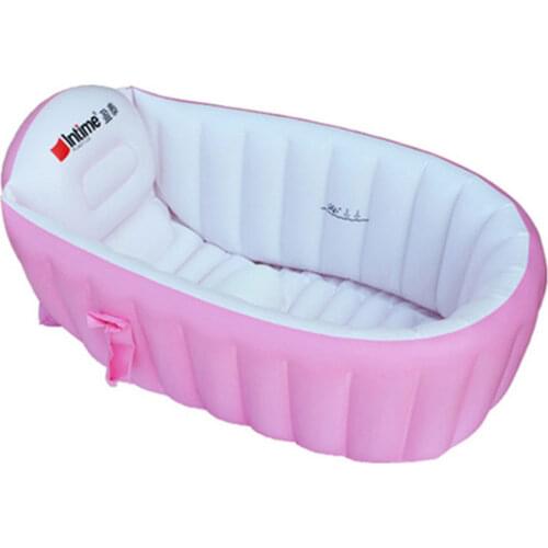 Inflatable Baby Bathtub, Baby Girl Bath Tub, Travel Bath Tub with Bath Toy Organizer, Foldable Baby Bathtub, Infant Bathtub