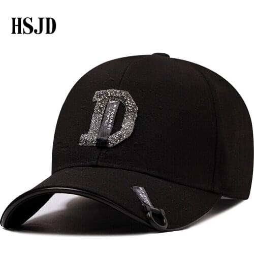 2018 Summer New Women Diamond Letter D Rhinestone Baseball Caps For Lady Female Adjustable Hip Hop Fashion Shiny Snapback Hats