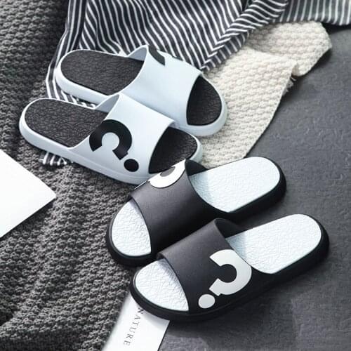 New Couple PVC Shower Slippers for Men and Women Fashion Non-slip Open Toe Bathroom Sandals for Home Wear Soft Sole Gym Slippers