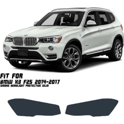 New Car LH+RH Smoke TPU Headlights Protective Precut Film Sticker Cover Trim Fit For BMW X3 F25 2014-2017