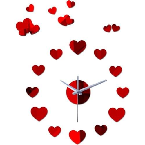 New arrival real Modern Quartz Living Room 3d mirror wall clocks diy stickers clocks fashion home watch