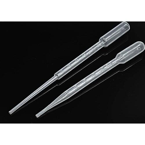 Pasteur Pipette With Scale 3 ml Graduated Disposable Plastic Straw Plastic Dropper Airbrush Urine Straw 100 / PK Free Shipping